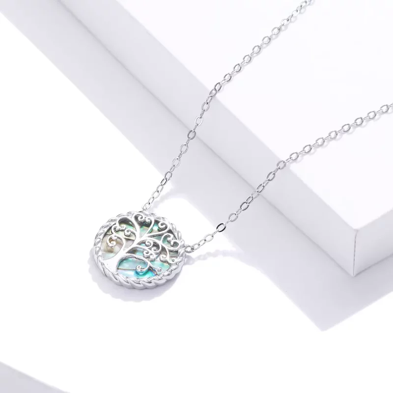 (imagen para) Collar colgante estilo Pandora de plata con un vibrante Árbol de la Vida - SCN43 - Ver 3