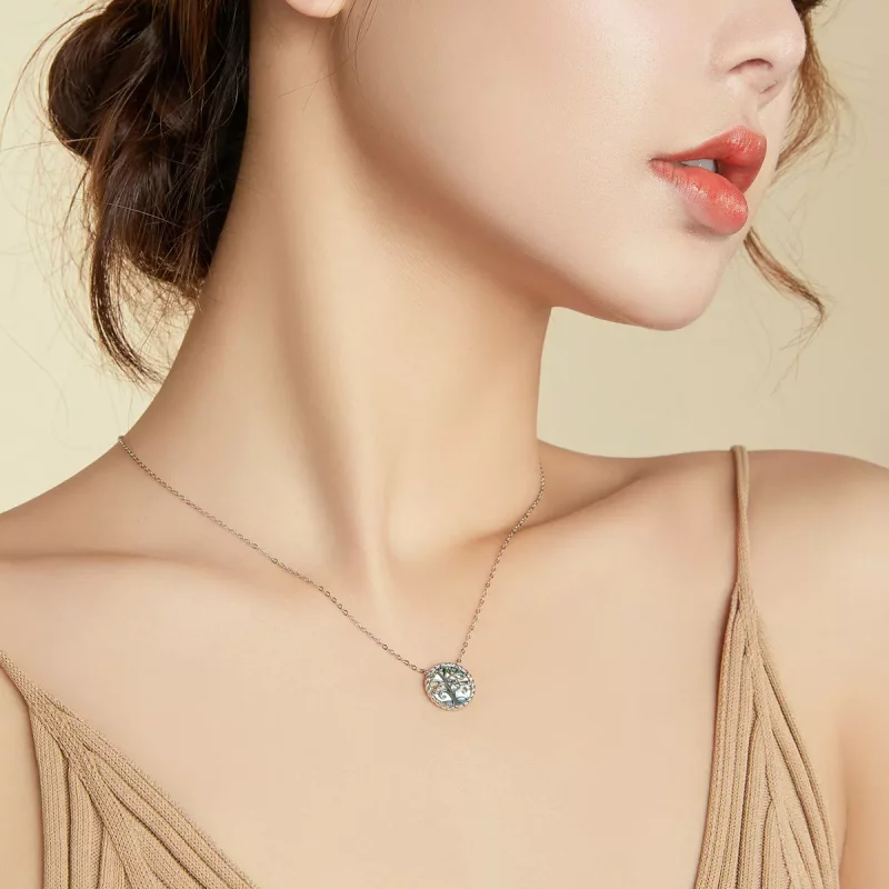 (imagen para) Collar colgante estilo Pandora de plata con un vibrante Árbol de la Vida - SCN43 - Ver 6