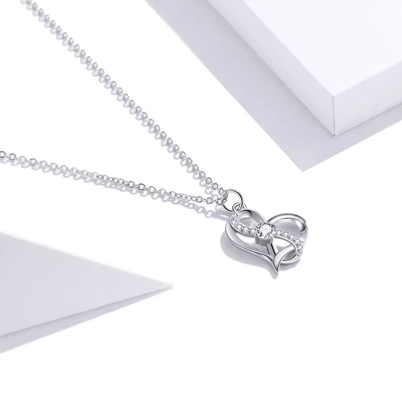 (imagen para) Collar colgante estilo Pandora de plata "Together forever" - SCN442 - Ver 2