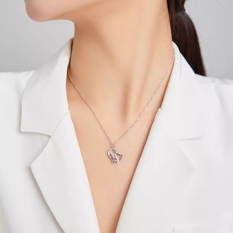 (imagen para) Collar colgante estilo Pandora de plata "Together forever" - SCN442 - Ver 6