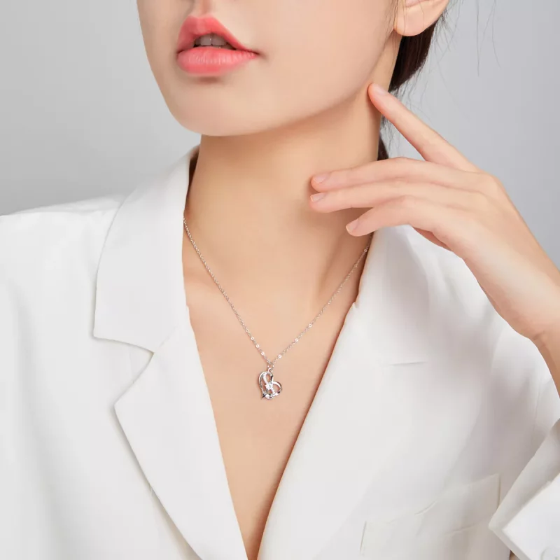 (imagen para) Collar colgante estilo Pandora de plata "Together forever" - SCN442 - Ver 8