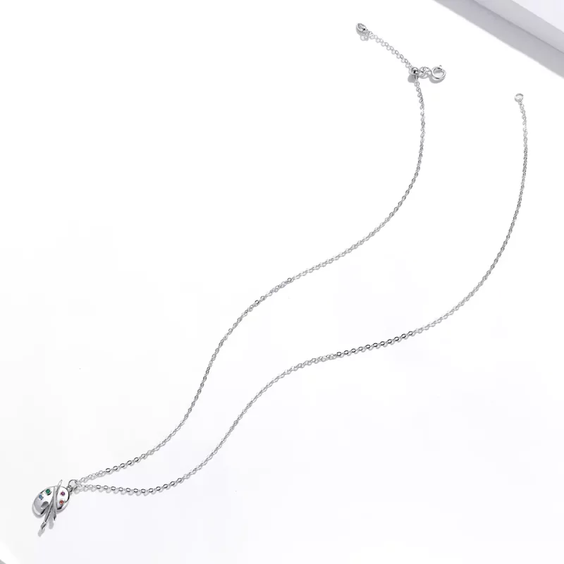 (imagen para) Collar colgante estilo Pandora plateado con colgante de vida artística - SCN457 - Ver 4