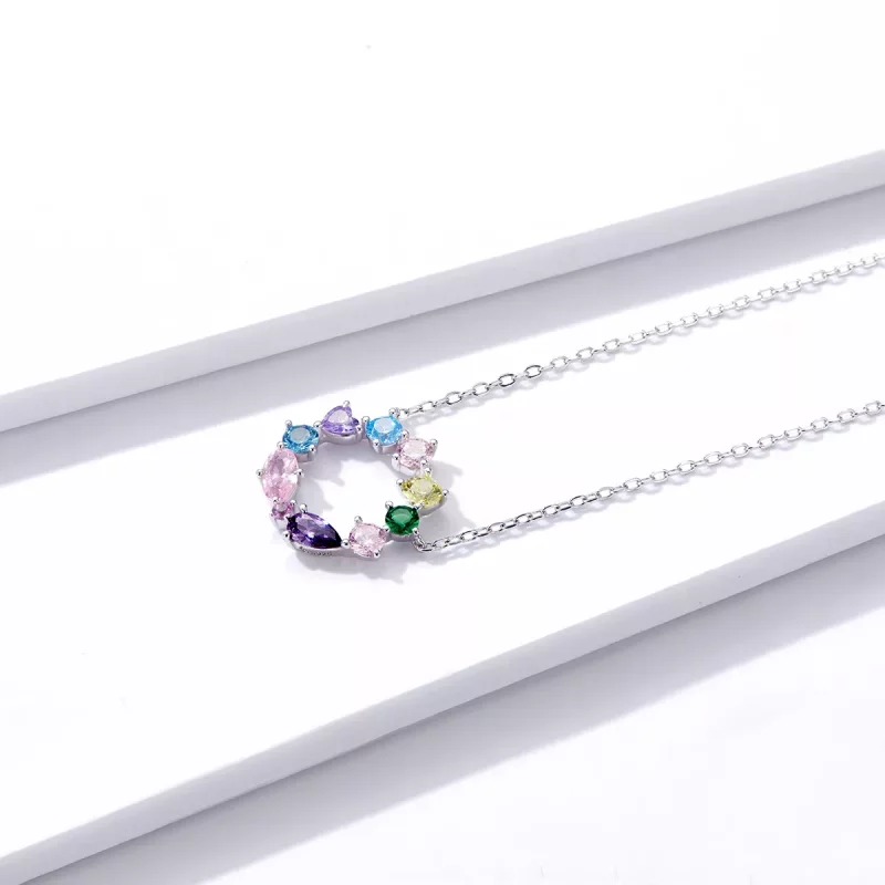 (imagen para) Collar con colgante de corona de la suerte en plata estilo Pandora - BSN178 - Ver 2
