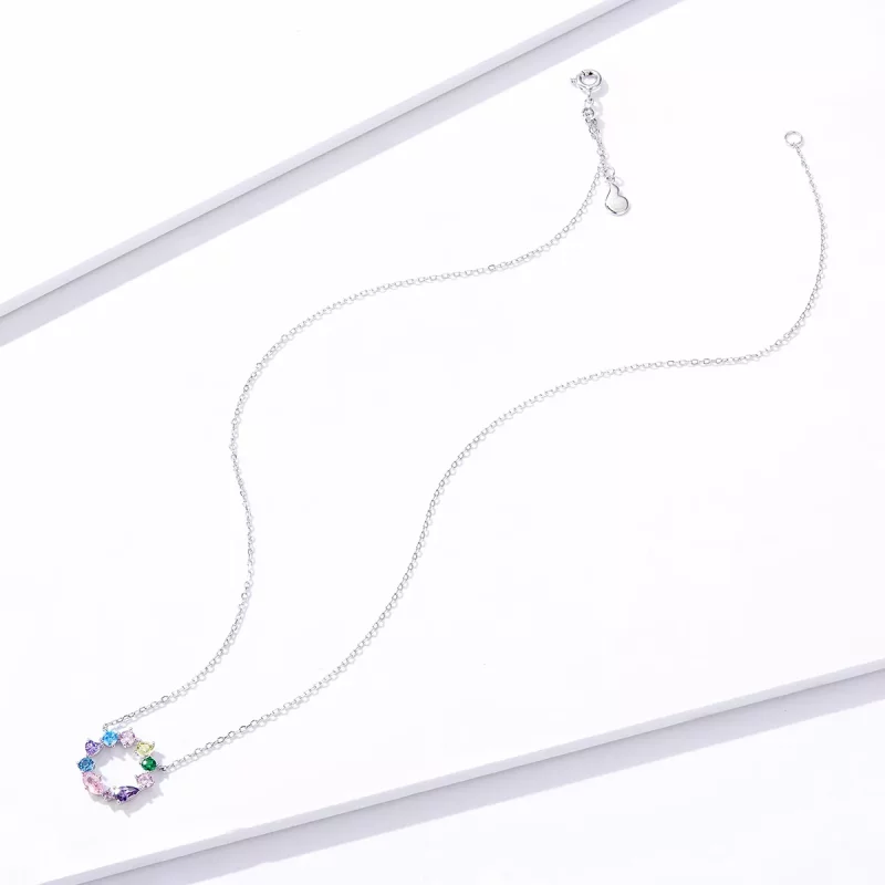 (imagen para) Collar con colgante de corona de la suerte en plata estilo Pandora - BSN178 - Ver 4