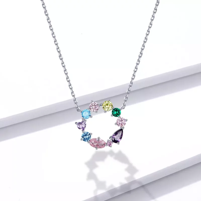 (imagen para) Collar con colgante de corona de la suerte en plata estilo Pandora - BSN178 - Ver 6