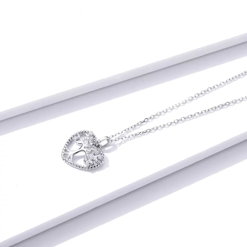 (imagen para) Collar con colgante de estilo Pandora de plata con árbol de la vida - BSN176 - Ver 2