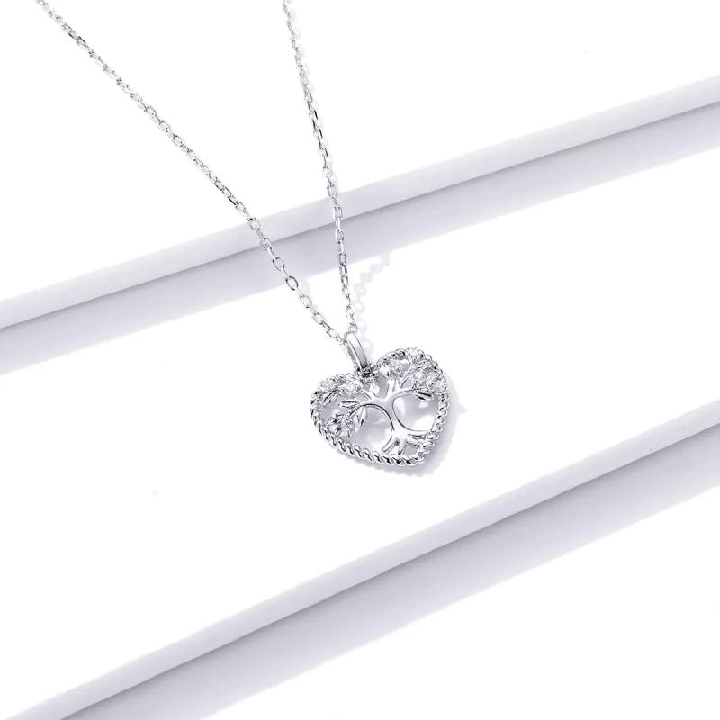(imagen para) Collar con colgante de estilo Pandora de plata con árbol de la vida - BSN176 - Ver 3