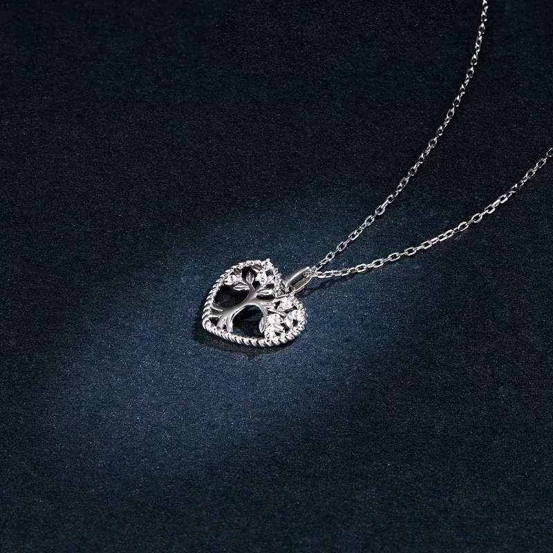 (imagen para) Collar con colgante de estilo Pandora de plata con árbol de la vida - BSN176 - Ver 5