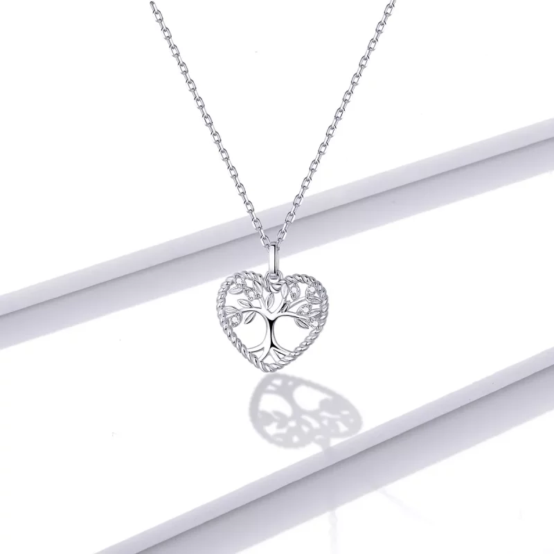 (imagen para) Collar con colgante de estilo Pandora de plata con árbol de la vida - BSN176 - Ver 6