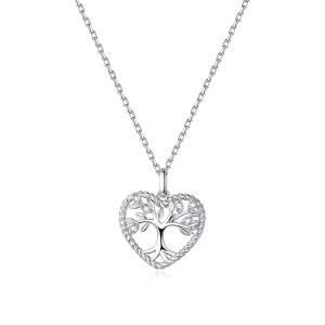 (imagen para) Collar con colgante de estilo Pandora de plata con árbol de la vida - BSN176