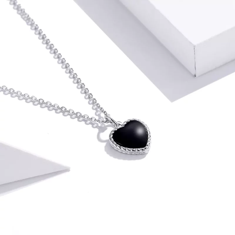 (imagen para) Collar con colgante de ágata en estilo Pandora de plata - SCN443 - Ver 2