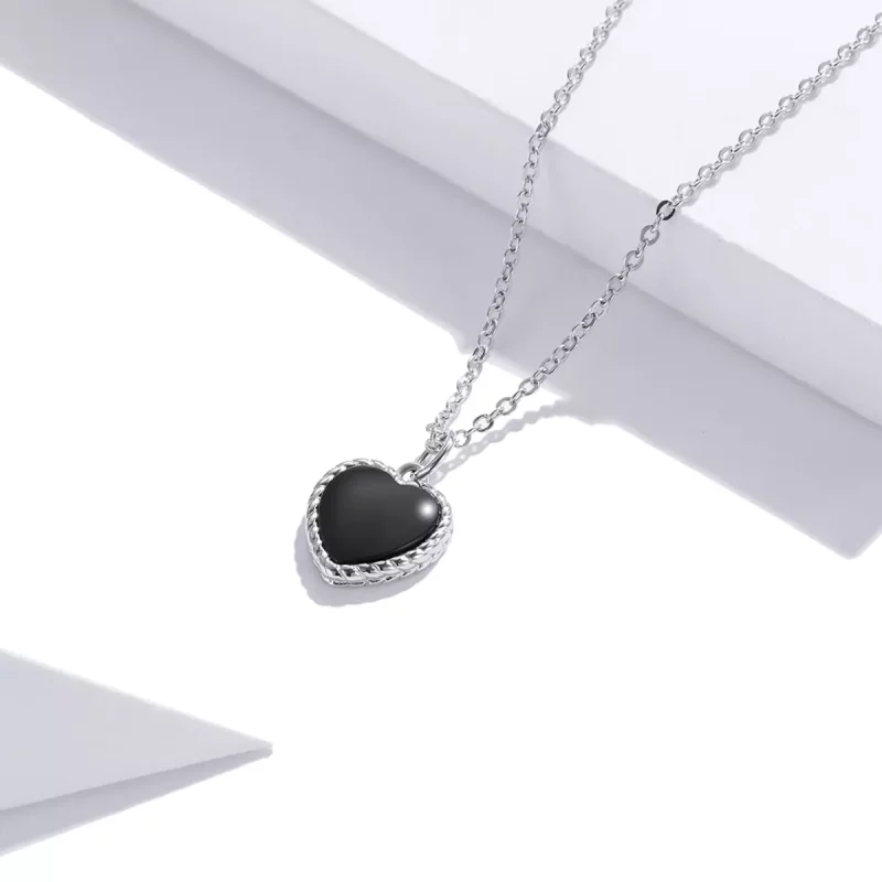 (imagen para) Collar con colgante de ágata en estilo Pandora de plata - SCN443 - Ver 3