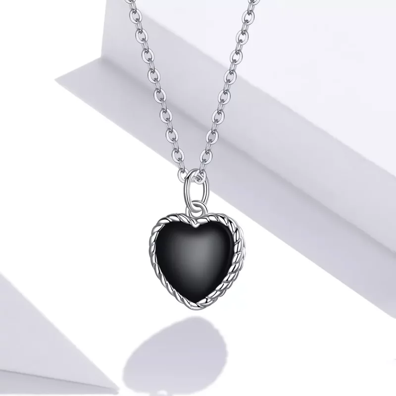 (imagen para) Collar con colgante de ágata en estilo Pandora de plata - SCN443 - Ver 5