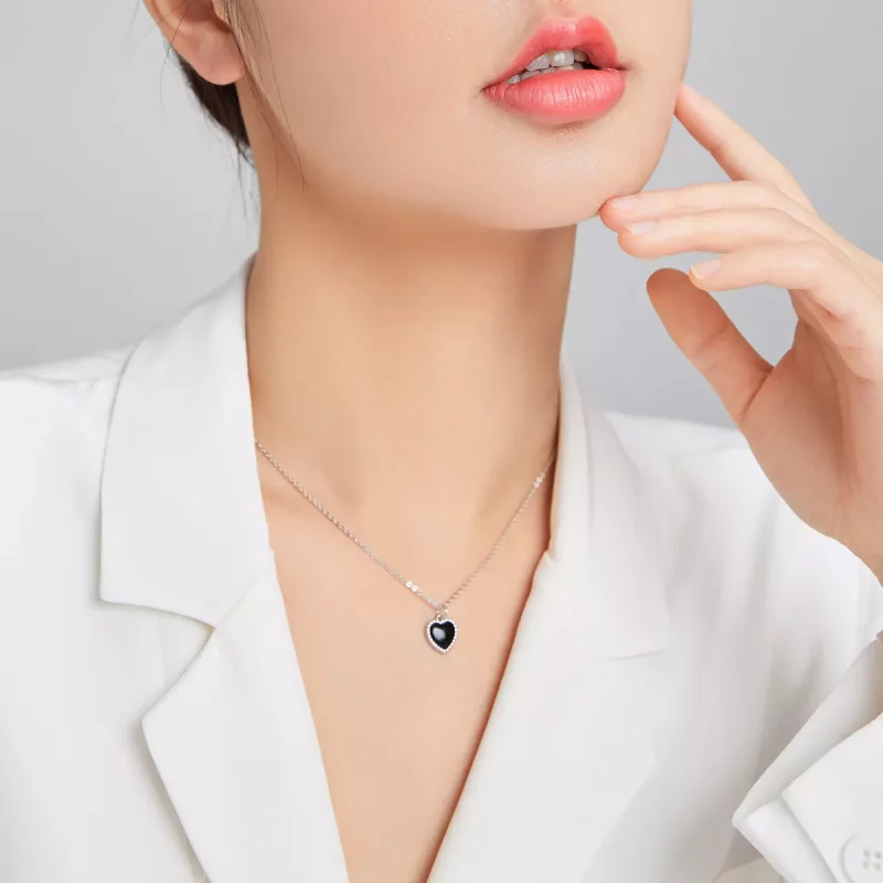 (imagen para) Collar con colgante de ágata en estilo Pandora de plata - SCN443 - Ver 8