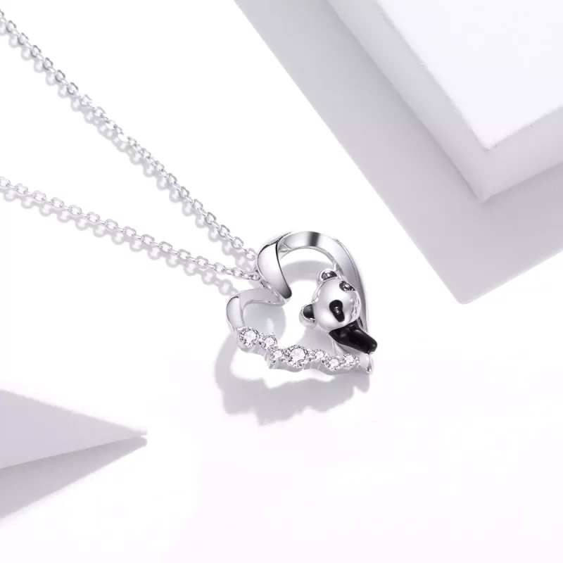 (imagen para) Collar con colgante de panda pequeño y lindo estilo Pandora en plata - SCN453 - Ver 3