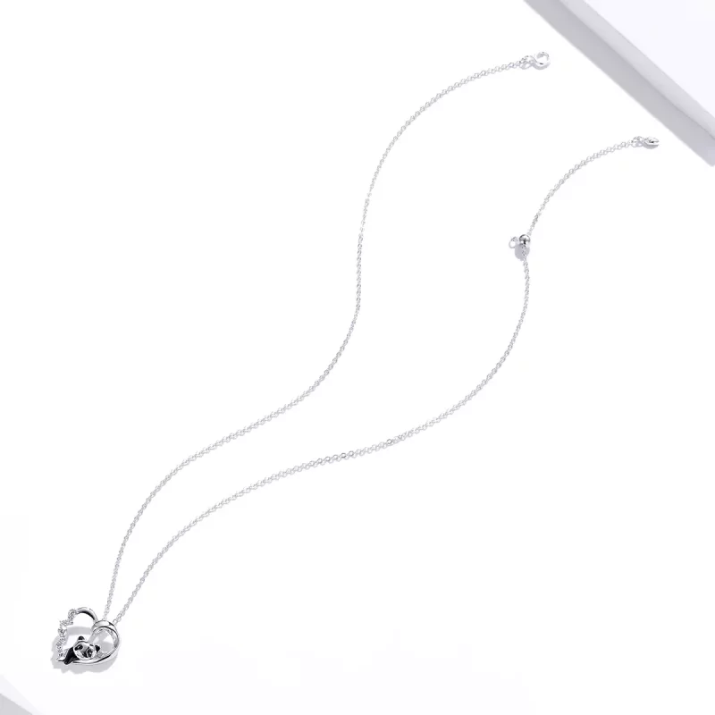 (imagen para) Collar con colgante de panda pequeño y lindo estilo Pandora en plata - SCN453 - Ver 4