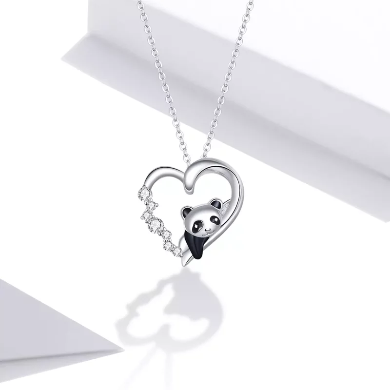 (imagen para) Collar con colgante de panda pequeño y lindo estilo Pandora en plata - SCN453 - Ver 5