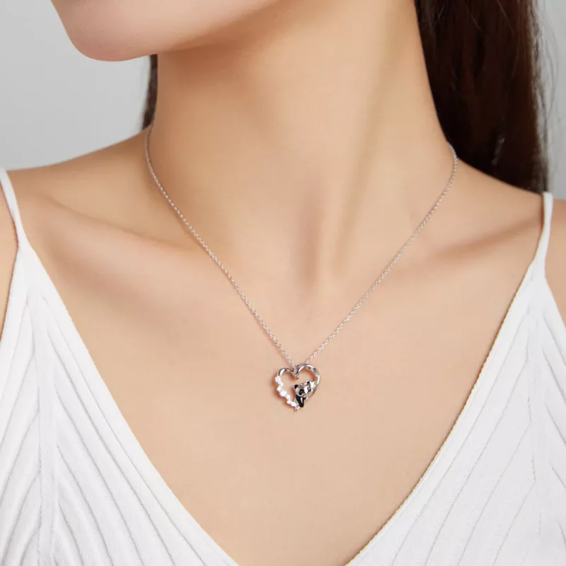 (imagen para) Collar con colgante de panda pequeño y lindo estilo Pandora en plata - SCN453 - Ver 7
