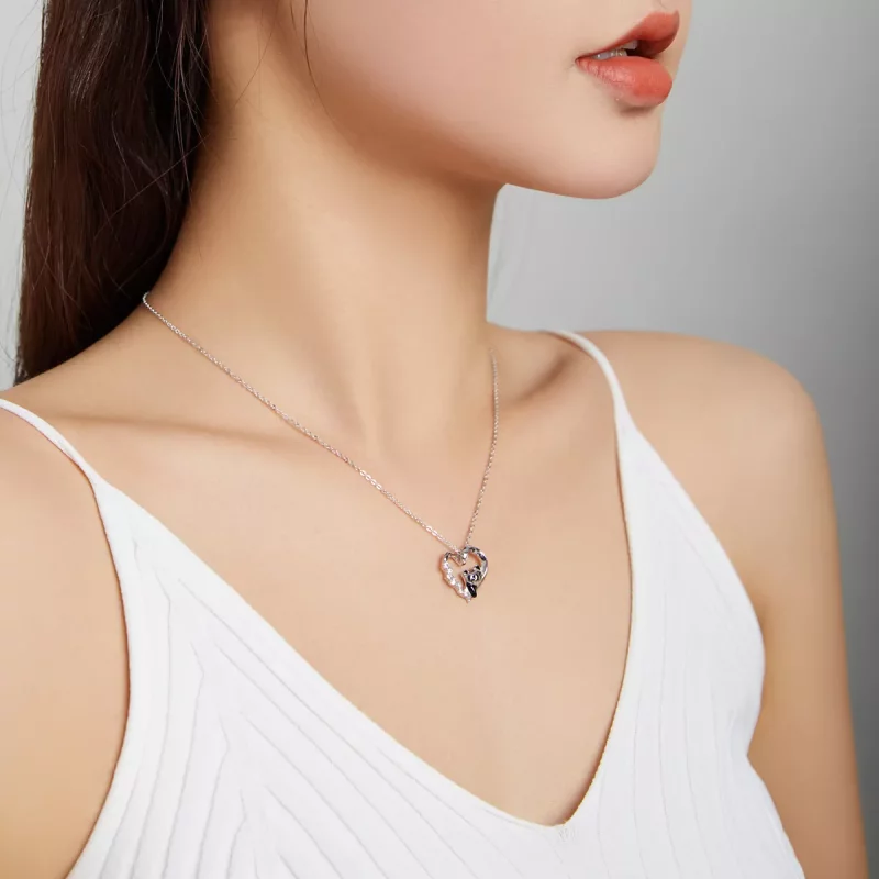 (imagen para) Collar con colgante de panda pequeño y lindo estilo Pandora en plata - SCN453 - Ver 8