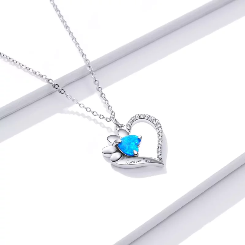 (imagen para) Collar con estilo Pandora en forma de corazón - BSN225 - Ver 3