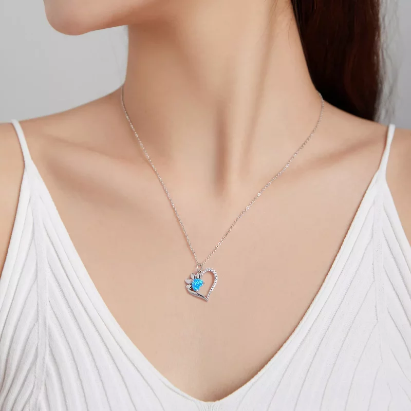 (imagen para) Collar con estilo Pandora en forma de corazón - BSN225 - Ver 7