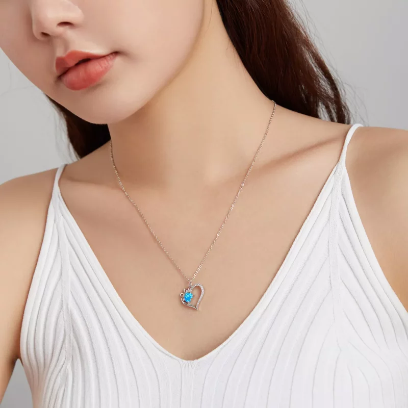 (imagen para) Collar con estilo Pandora en forma de corazón - BSN225 - Ver 8