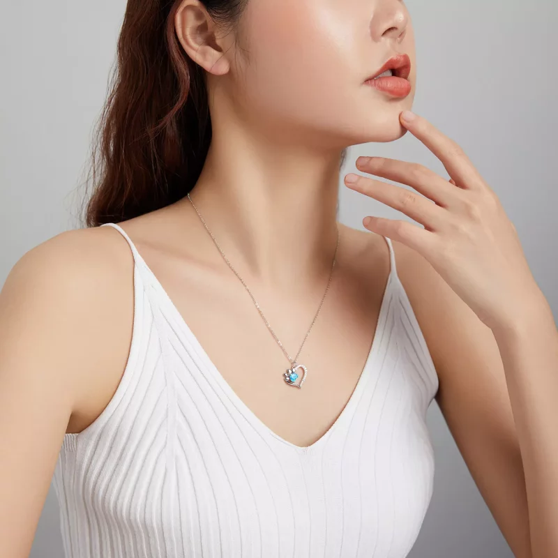 (imagen para) Collar con estilo Pandora en forma de corazón - BSN225 - Ver 9