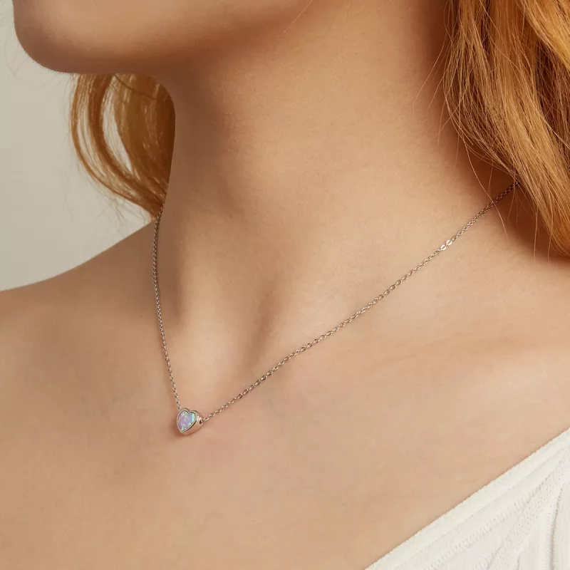 (imagen para) Collar de Amor con Estilo Pandora con Opalos - SCN471 - Ver 5