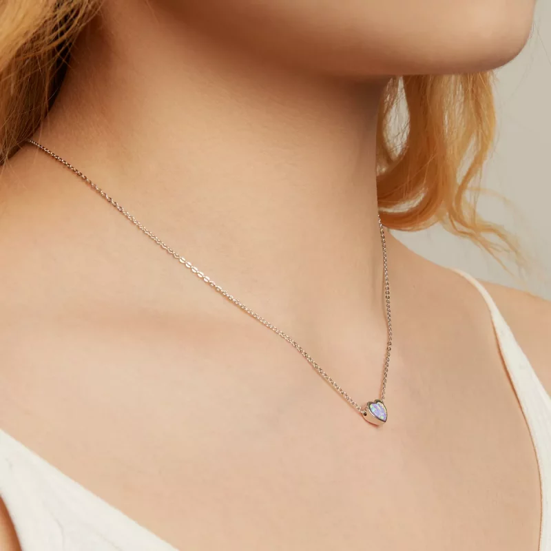 (imagen para) Collar de Amor con Estilo Pandora con Opalos - SCN471 - Ver 6