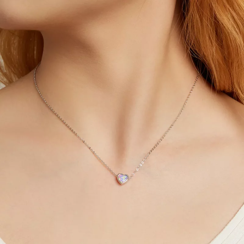 (imagen para) Collar de Amor con Estilo Pandora con Opalos - SCN471 - Ver 7