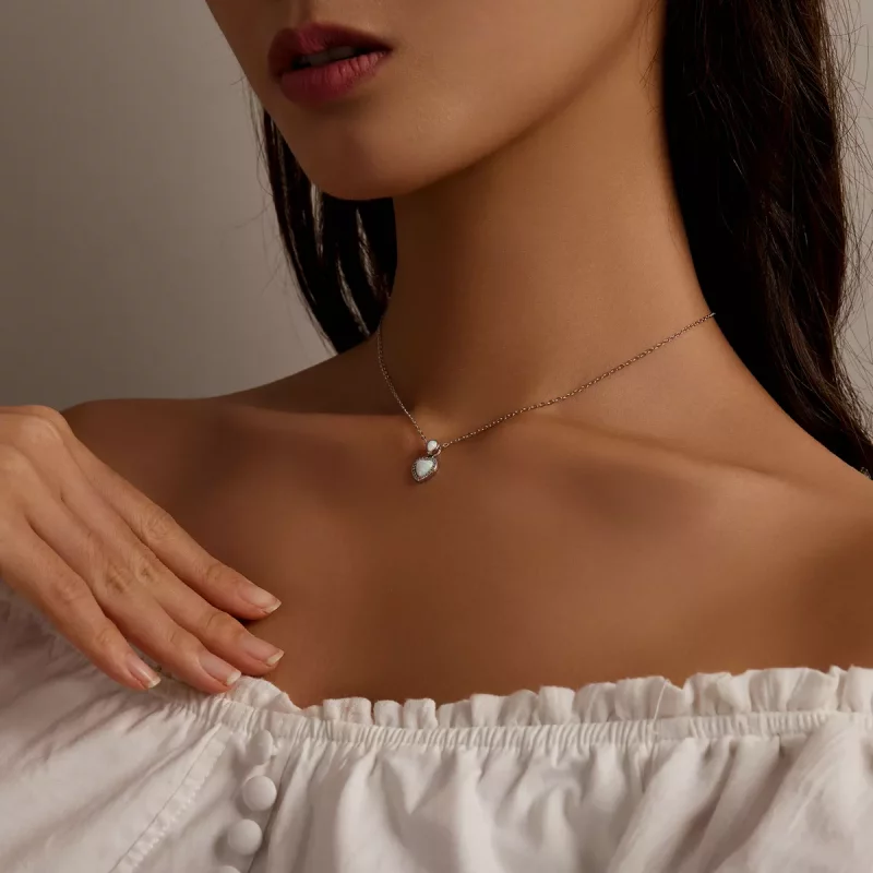 (imagen para) Collar de Amor con Ópalo al Estilo Pandora - BSN243 - Ver 8