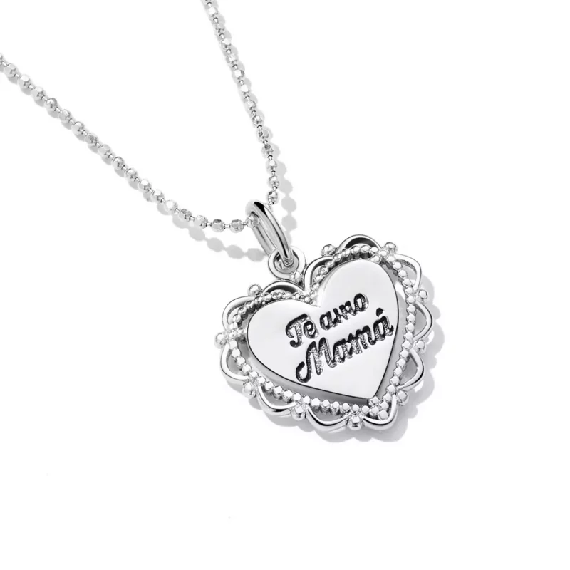 (imagen para) Collar de amor estilo Pandora con encaje - SCN470 - Ver 2