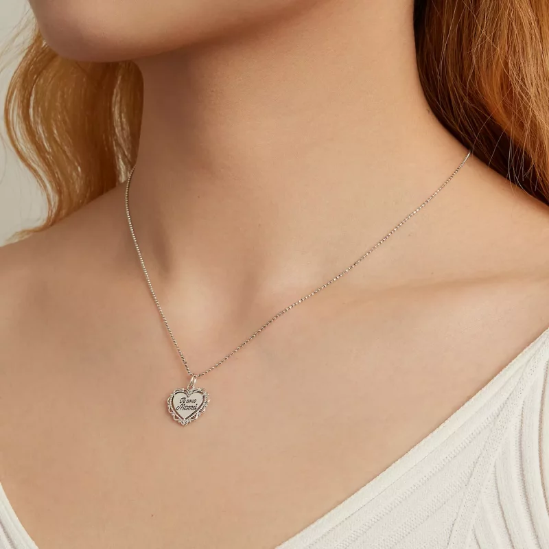 (imagen para) Collar de amor estilo Pandora con encaje - SCN470 - Ver 7