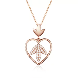 (imagen para) Collar de amor otoñal de plata estilo Pandora - SCN313