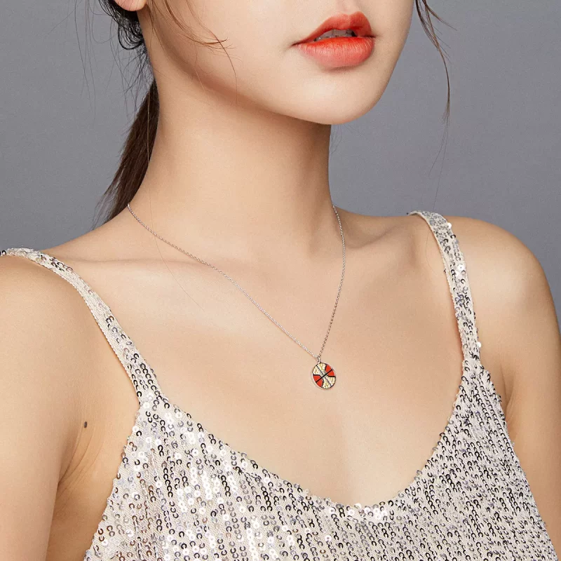 (imagen para) Collar de baloncesto dinámico estilo Pandora - BSN203 - Ver 7