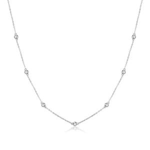 (imagen para) Collar de cadena brillante de estilo Pandora en plata - SCN393