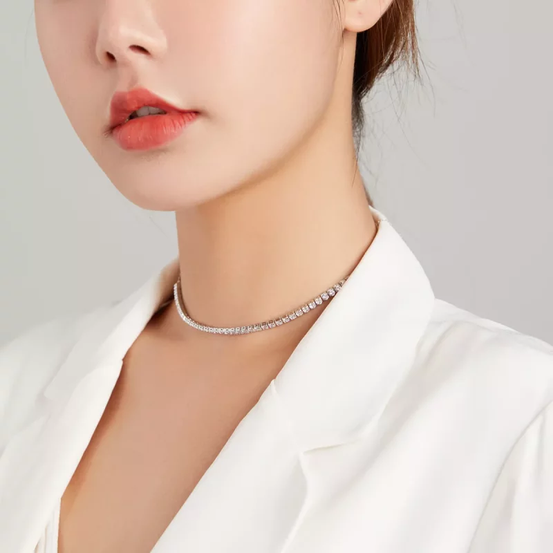 (imagen para) Collar de Cadena Brillante de Plata Estilo Pandora - SCN437 - Ver 8
