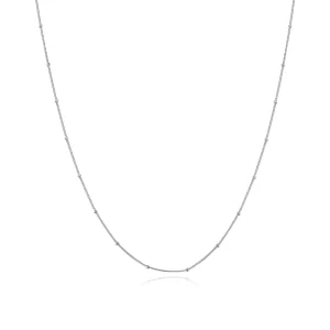 (imagen para) Collar de cadena básica con pequeñas bolas de plata de estilo Pandora - SCN391