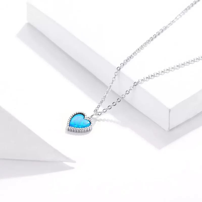 (imagen para) Collar de Colgante de Corazón de Plata Estilo Pandora - SCN413 - Ver 2