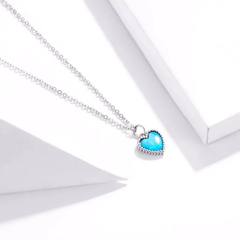 (imagen para) Collar de Colgante de Corazón de Plata Estilo Pandora - SCN413 - Ver 3