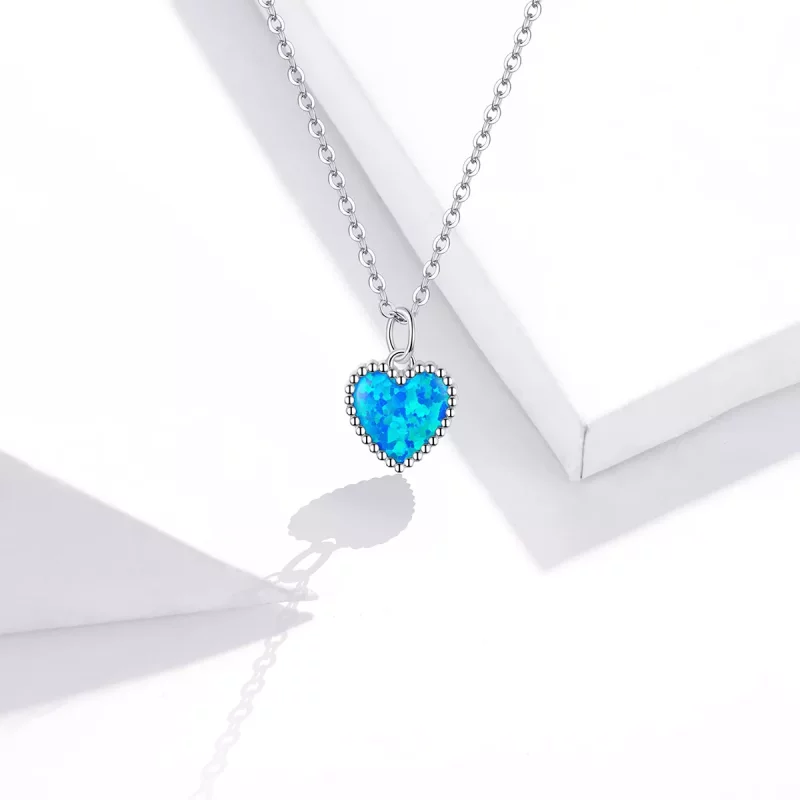 (imagen para) Collar de Colgante de Corazón de Plata Estilo Pandora - SCN413 - Ver 5