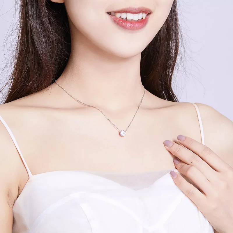 (imagen para) Collar de colgante de vida brillante de estilo Pandora en plata - BSN085 - Ver 6