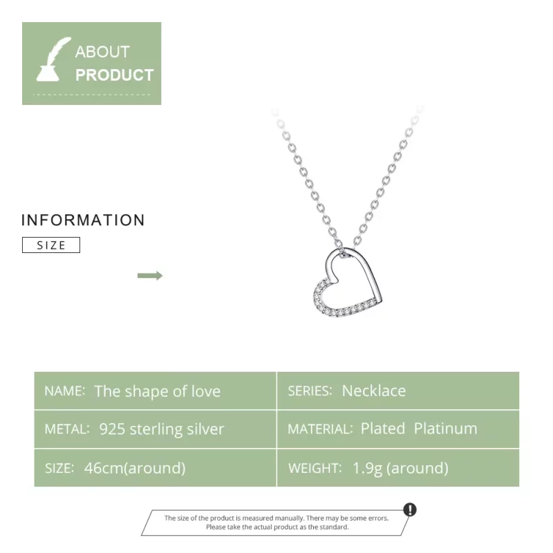(imagen para) Collar de Corazón Brillante en Estilo Pandora de Plata - SCN347 - Ver 9