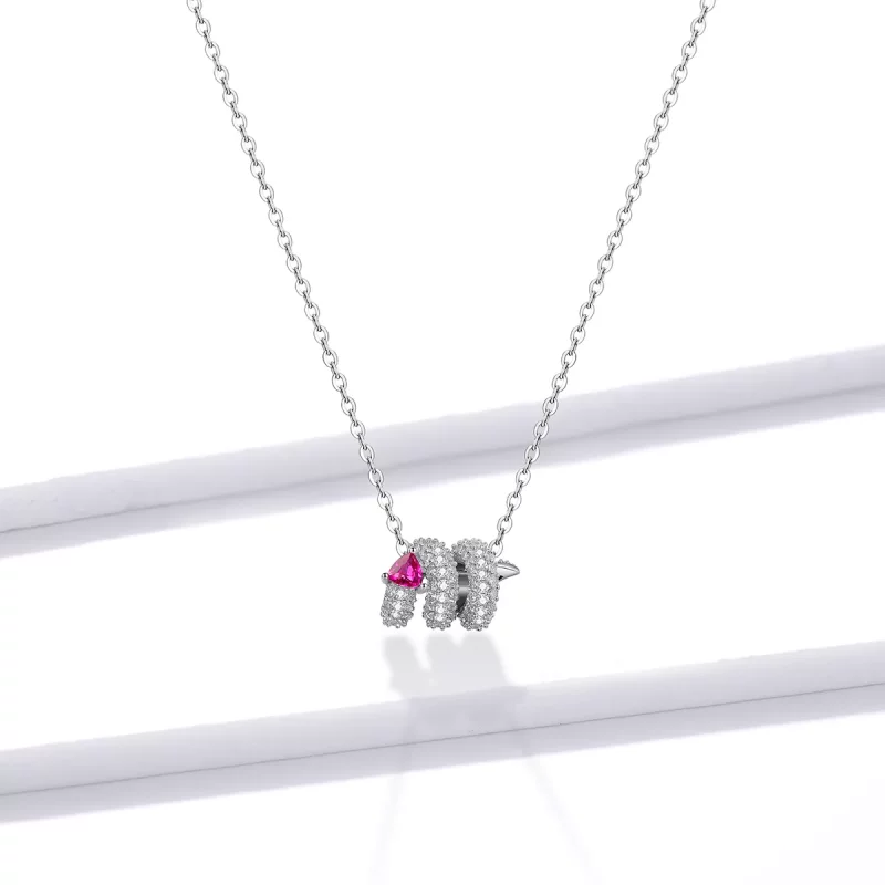 (imagen para) Collar de corazón de serpiente romántica estilo Pandora - BSN150 - Ver 6