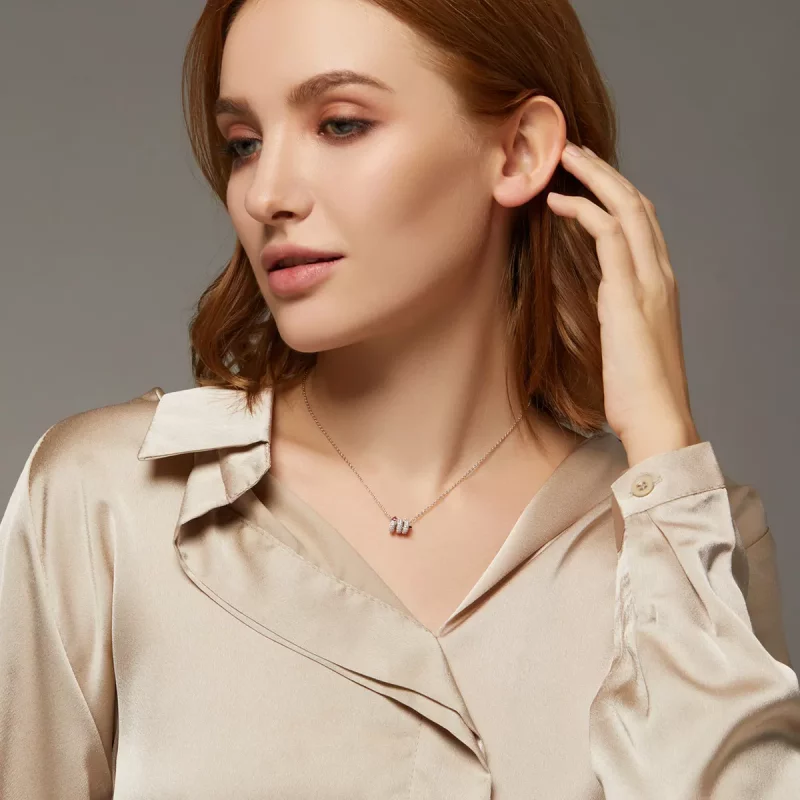 (imagen para) Collar de corazón de serpiente romántica estilo Pandora - BSN150 - Ver 9