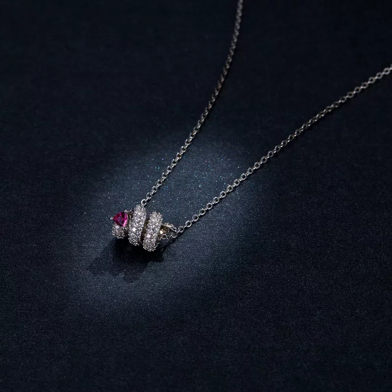 (imagen para) Collar de corazón de serpiente romántica estilo Pandora - BSN150 - Ver 10