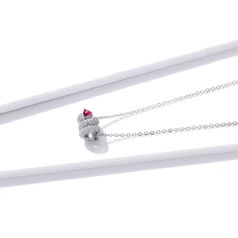 (imagen para) Collar de corazón de serpiente romántica estilo Pandora - BSN150 - Ver 11