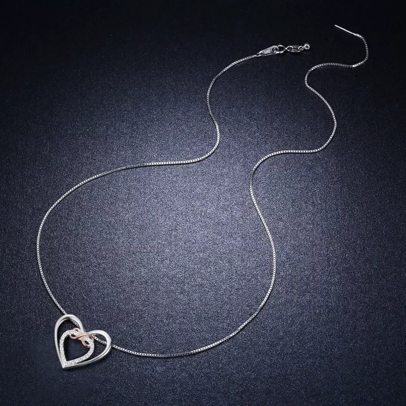 (imagen para) Collar de corazón exquisito estilo Pandora en plata - SCN121 - Ver 8