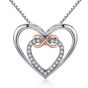 (imagen para) Collar de corazón exquisito estilo Pandora en plata - SCN121