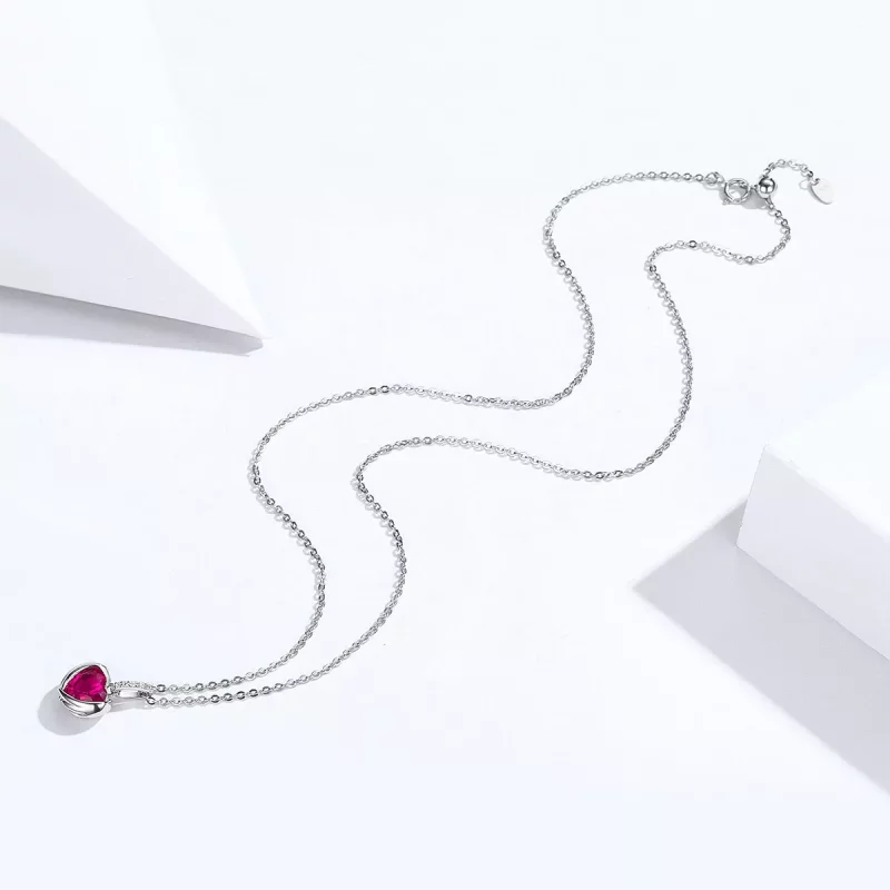 (imagen para) Collar de corazones guardianes plateado al estilo Pandora - SCN341 - Ver 5